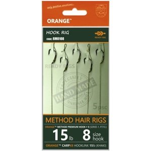 Life orange nadväzce method hair rigs s1 15 lb 5 ks - 8