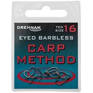 Drennan háčiky bez protihrotu eyed carp method barbless - veľkosť 12
