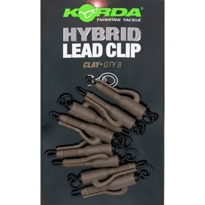 Korda závesky hybrid lead clips 8 ks - clay