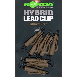 Korda závesky hybrid lead clips 8 ks - gravel